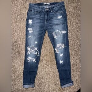KanCan Distressed Dark Blue Skinny Jeans